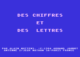 Chiffres et des Lettres (Des) atari screenshot