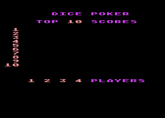 Dice Poker atari screenshot