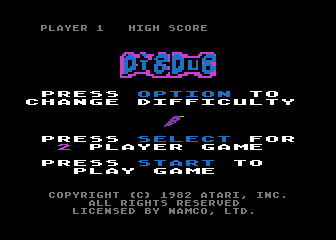 Dig Dug atari screenshot