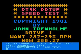 Disk Drive Speed Test