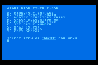 Disk Fixer atari screenshot