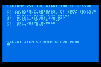 Disk Fixer atari screenshot