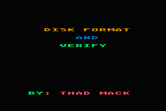 Disk Format and Verify — screenshot 1