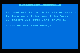 Disk Listing Program — screenshot 1