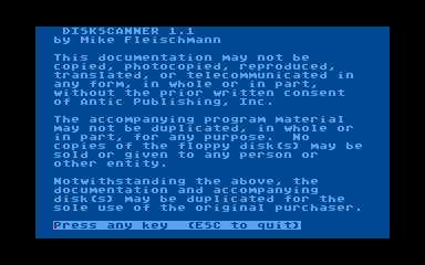 Disk Scanner-Double Density atari screenshot