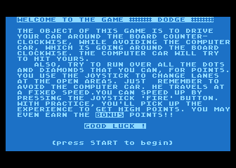 Dodge atari screenshot
