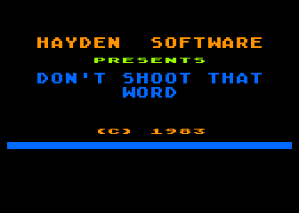 Don't Shoot That Word! atari screenshot