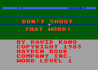 Don't Shoot That Word! atari screenshot