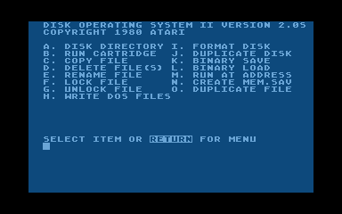 DOS 2.0S atari screenshot