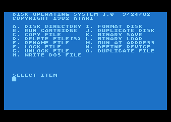 DOS 3.0 atari screenshot