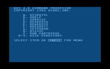 DOS 4.0 atari screenshot