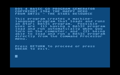 DOS 4.0 atari screenshot