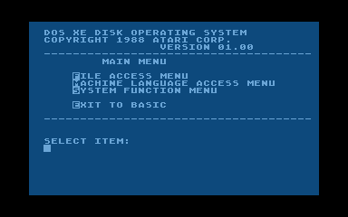 DOS XE atari screenshot