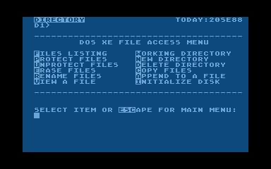 DOS XE atari screenshot