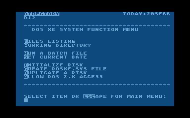 DOS XE atari screenshot