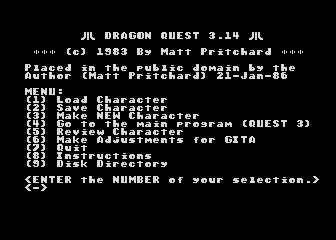 Dragon Quest 3.14 atari screenshot