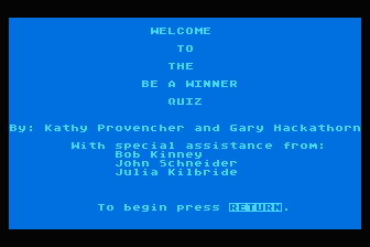Drug Quiz atari screenshot