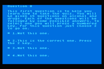 Drug Quiz atari screenshot