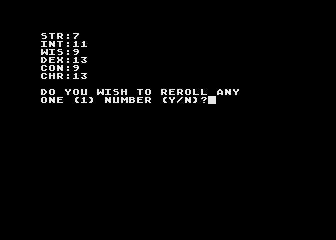 Dungeon Character Generator atari screenshot