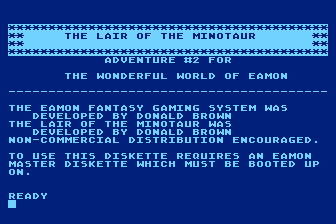Eamon Adventure No. 2 - The Lair of the Minotaur — screenshot 1