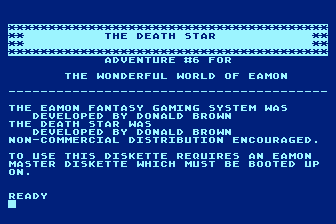 Eamon Adventure No. 6 - The Death Star atari screenshot