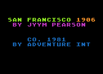 Other-Venture #4 - Earthquake - San Francisco 1906 atari screenshot