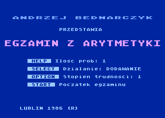Egzamin z Arytmetyki atari screenshot