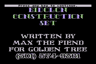 Eidolon Construction Set atari screenshot