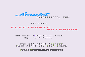Electronic Notebook atari screenshot