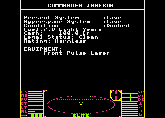Elite atari screenshot