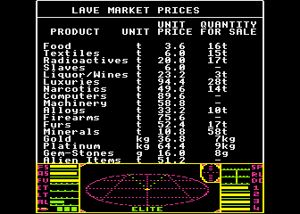 Elite atari screenshot