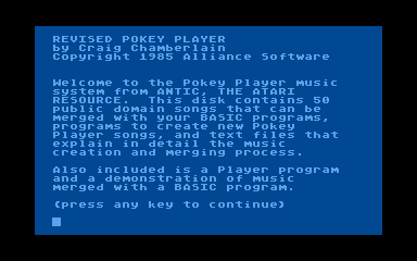 Enhanced Pokey Player atari screenshot