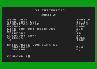 Enterprise atari screenshot