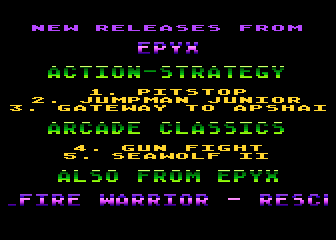 [PREV] Epyx Preview Disk atari screenshot