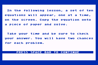 Equations atari screenshot