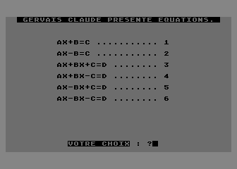 Équations atari screenshot