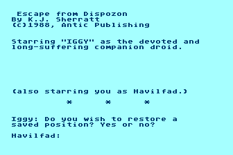 Escape from Dispozon atari screenshot