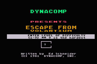 Escape from Volantium atari screenshot