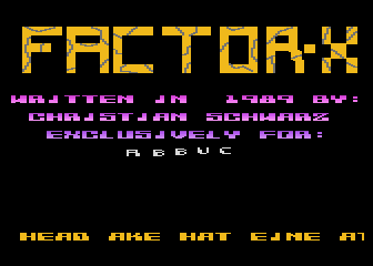 Factor-X atari screenshot