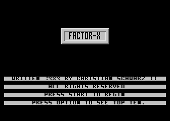 Factor-X atari screenshot