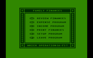 Family Finances atari screenshot