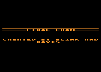 Final Exam atari screenshot