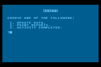 Financial Asset Management System atari screenshot