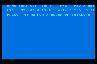 Financial Operating System - Portfolio Analysis atari screenshot