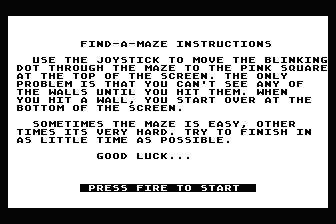 Find-a-Maze atari screenshot