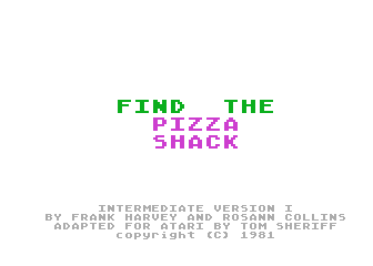 Find the Pizza Shack atari screenshot