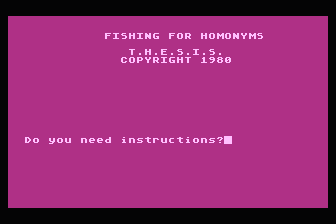 Fishing for Homonyms atari screenshot