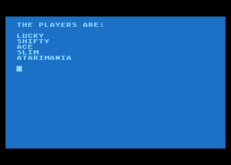 Five Card Draw Poker atari screenshot