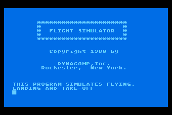 Flight Simulator atari screenshot