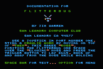 Flitterbug atari screenshot